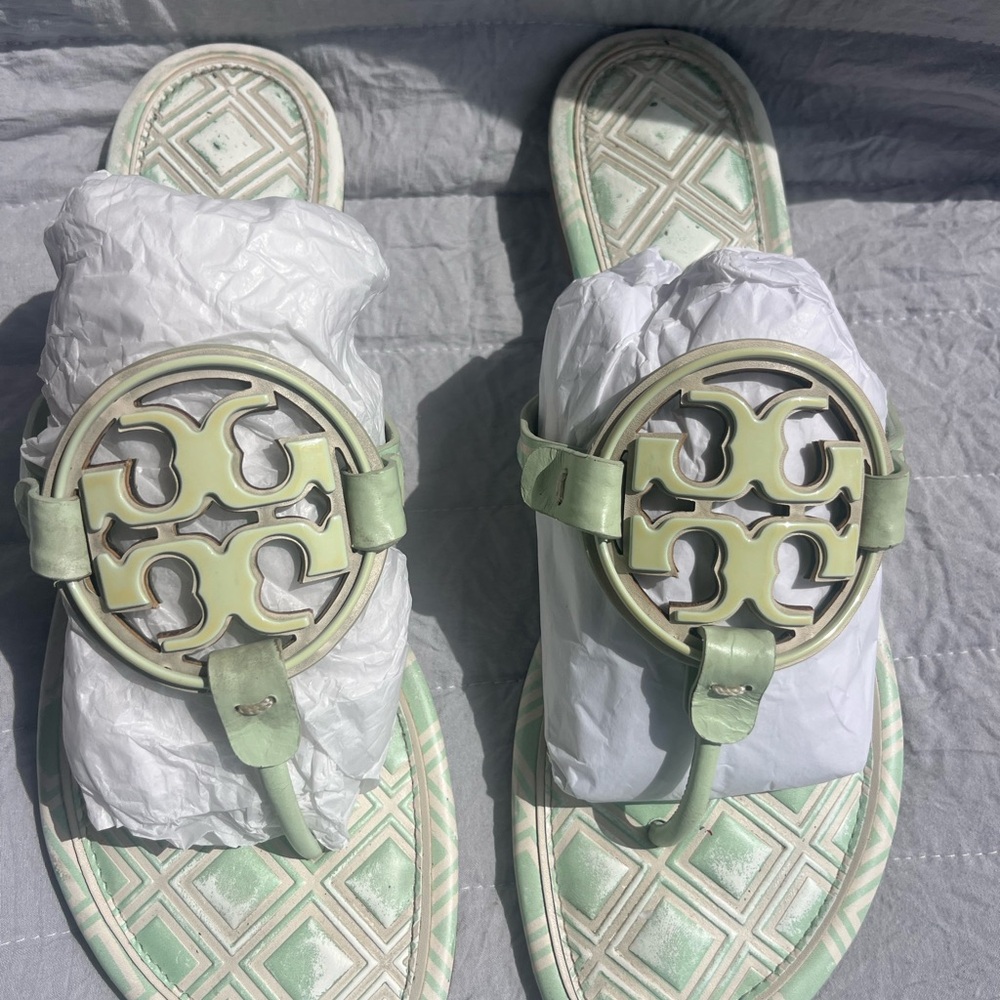 Tory Burch Metal Miller Sandal Meadow Green Mist
